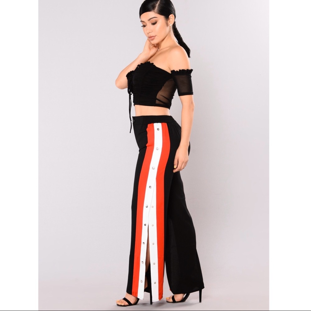Fashion Nova Wide Leg Snap Button Pants